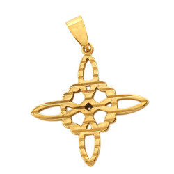 DORADO C/ STRASS CRISTAL CENTRAL NUDO DE BRUJA DIJE