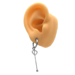 CORAZON CALADO CADENA C/ CILINDRO STRASS EN ARGOLLA 15MM ARO