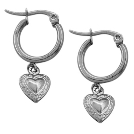 CORAZON INFLADO LISO CONTORNO DIBUJOS EN ARGOLLA 15MM ARO