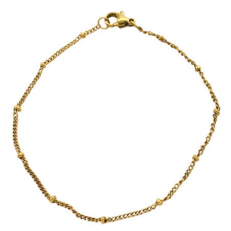 DORADO GROUMET SUPER FINA C/ BOLITAS MINIS 19CM PULSERA