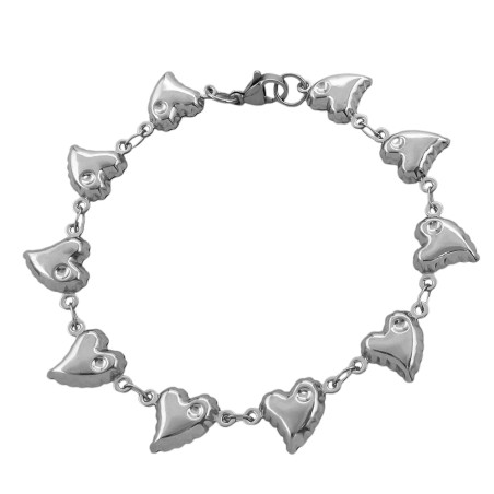 CORAZONES CHANFLES INFLADOS 19CM PULSERA
