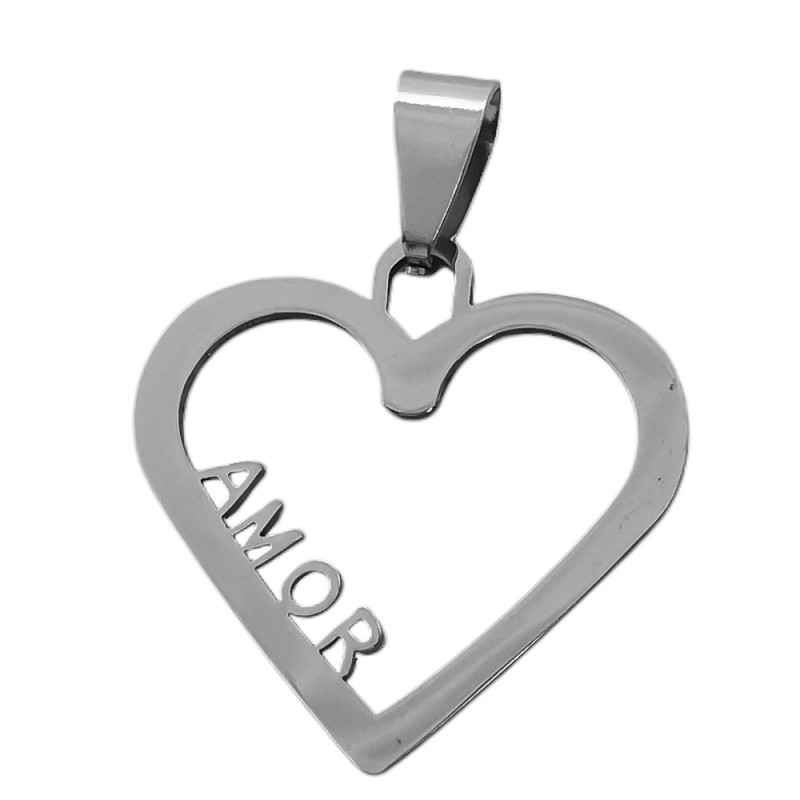 CORAZON CALADO C/ PALABRA AMOR EN UN COSTADO DIJE