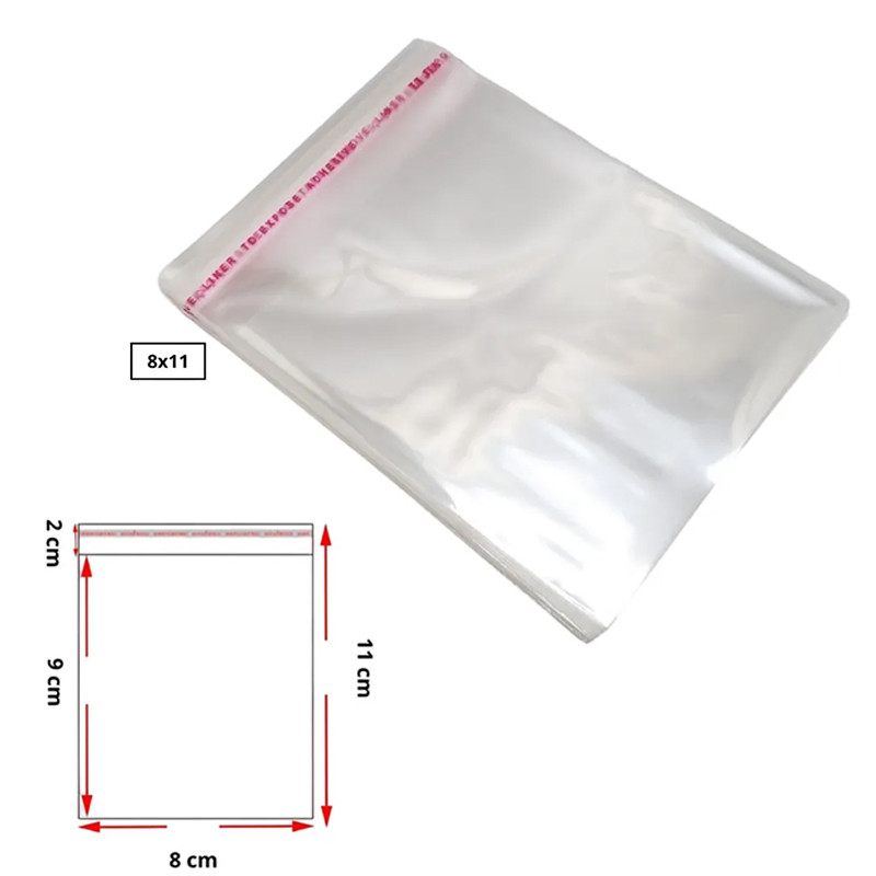 200 UNIDADES 8*11 CM BOLSITA AUTOADHESIVA