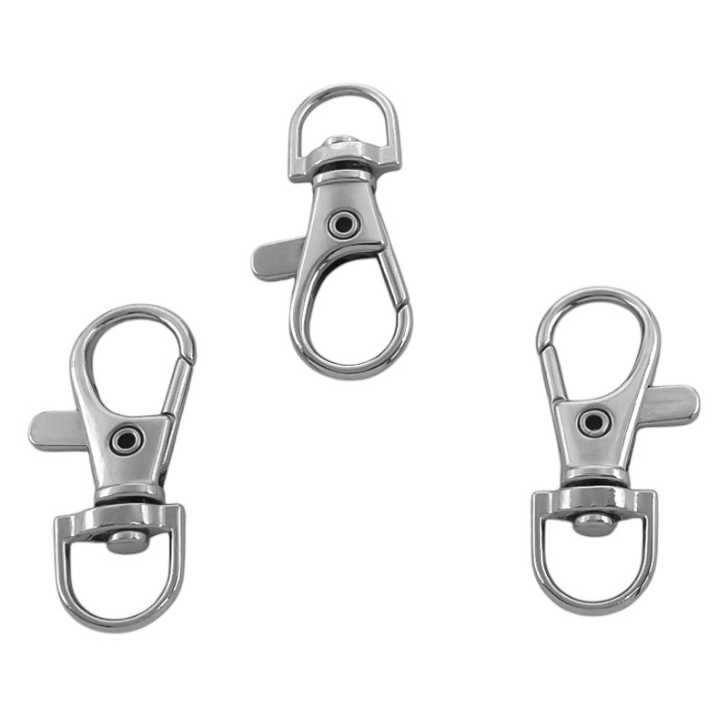 34MM * (5 UNIDADES) HIERRO NIQUELADO PARA LLAVERO ETC. MOSQUETON