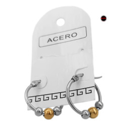 MEDIO BLISTER x6 PARES ARGOLLAS FINAS C/3 BOLITAS DISTINTAS MITAD UNA EN DORADO ARO