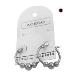 MEDIO BLISTER x6 PARES ARGOLLAS FINAS C/3 BOLITAS DISTINTAS MITAD UNA EN DORADO ARO