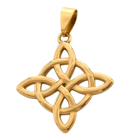 DORADO NUDO DE BRUJA RELIEVE LISO 30MM DIJE