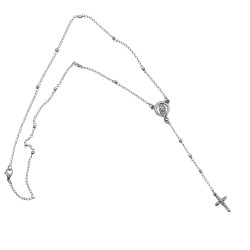 DENARIO 3MM CRUZ C/ CRISTO Y CENTRO VIRGEN UNA SOLA CARA (UNISEX)