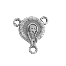 DENARIO 4MM CRUZ C/ CRISTO Y CENTRO VIRGEN UNA SOLA CARA (UNISEX)