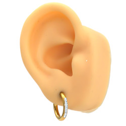 DORADO 17MM C/ LINEA DE STRASS FRENTE FINA 2MM PAR BISAGRA ARO