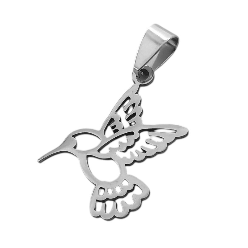 COLIBRI PICAFLOR CALADO PLUMAS REDONDEADAS DIJE