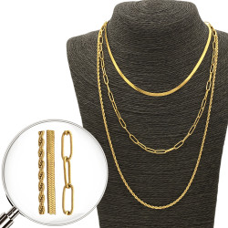 DORADO TRIPLE CADENA CLIP /...