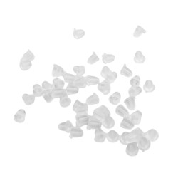 50 PARES (100 UNIDADES) TRABAS 4*5MM AROS SILICONA CHICA