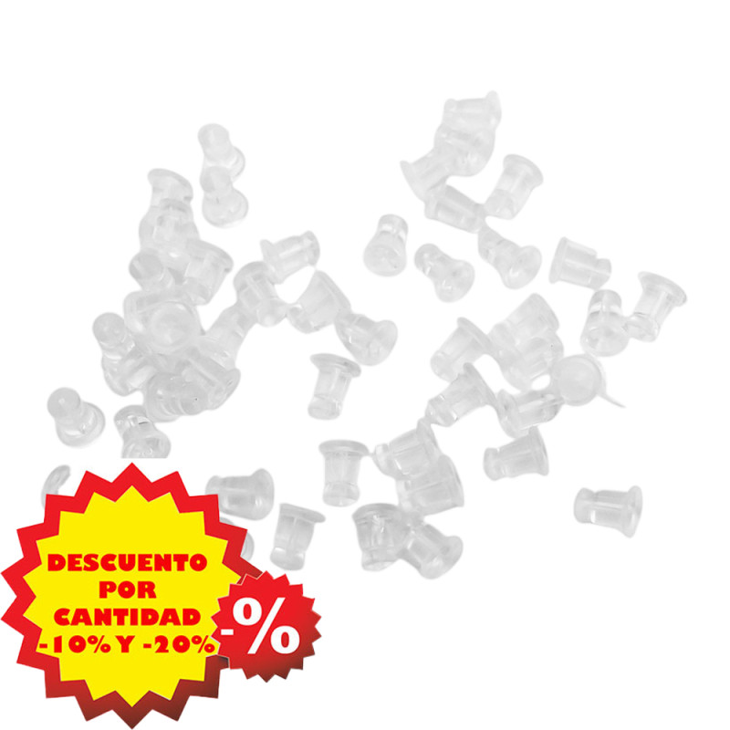 REFORZADA 50 PARES (100 UNIDADES) TRABAS 5*6MM AROS SILICONA REFORZADA