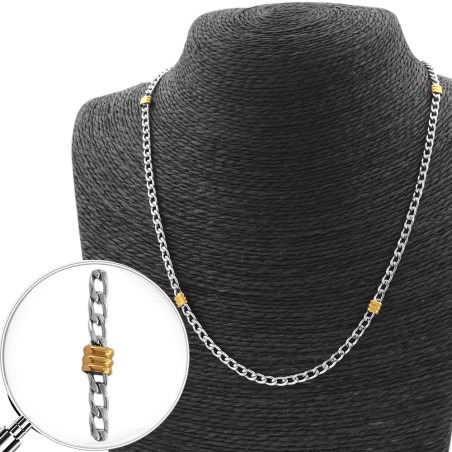 GROUMET PLANA C/ CANUTILLO DORADO 1.0NK (3.5MM APROX.) - 55 CM CADENA