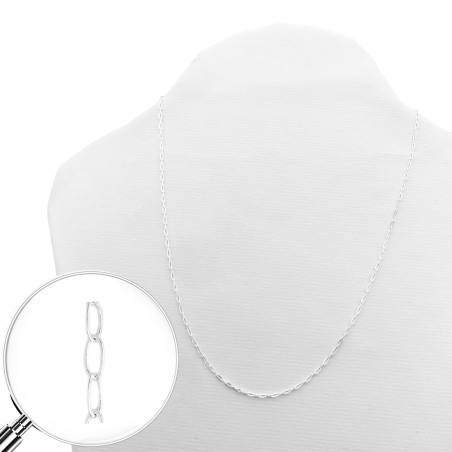 BLANCO CLIP PLANO 0.4 (1*3MM APROX.) - 55CM CADENA