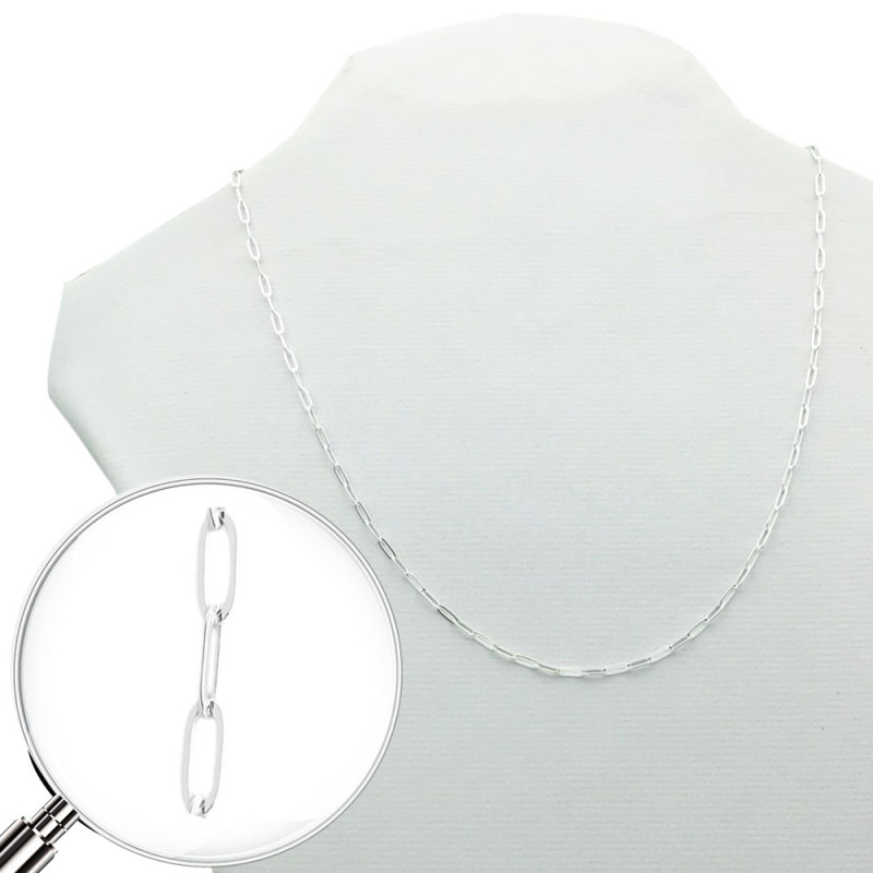 BLANCO CLIP PLANO 0.6 (2.3*6 MM) - 45 CM CADENA