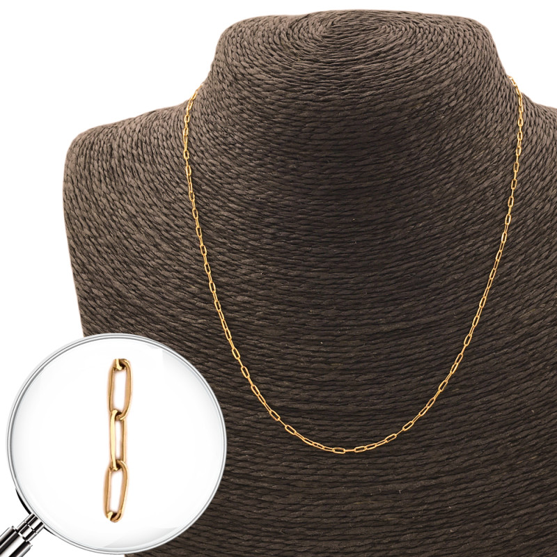 DORADO CLIP PLANO 0.4 (1*3MM APROX.) - 50CM CADENA