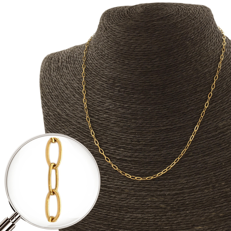 DORADO CLIP PLANO 0.5 (2*4MM APROX.) - 50CM CADENA