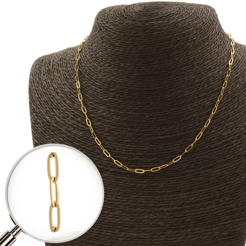 DORADO CLIP PLANO 0.6 (2.3*6 MM) - 45 CM CADENA