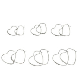 TIRA X6 ARO CORAZON C/ 6 BOLITAS SURTIDO TAMAÑO ARGOLLA CIERRE ITALIANO