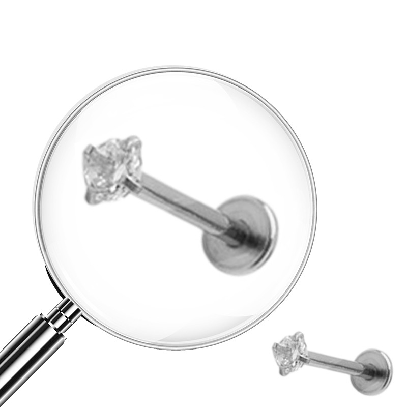 UNIDAD (1.2*8MM INTERNO*3MM CUBIC) REDONDO ENGARZADO LABRET MENTON PIERCING