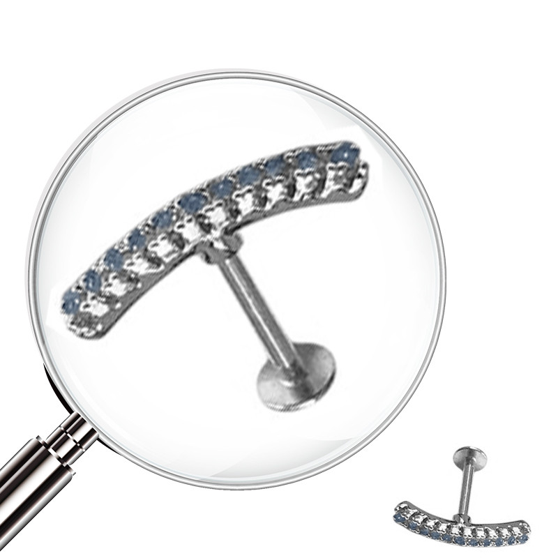 UNIDAD MULTI CUBIC CRISTAL FRENTE ONDA LABRET MENTON PIERCING