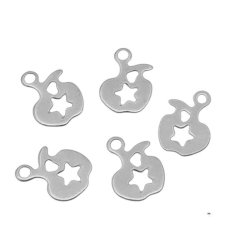 5 UNIDADES MANZANA CORAZON MINI DIJE