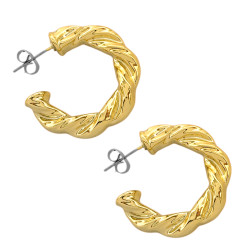 4 PARES UNO POR MODELO PLATEADO Y DORADO FINO C/ TEXTURA Y ENROSCADO ARO