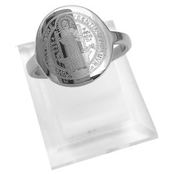 CURVA X6 ANILLOS IMAGEN DE SAN BENITO Y CRUZ SAN BENITO GRABADO A BAJO NIVEL ANILLO