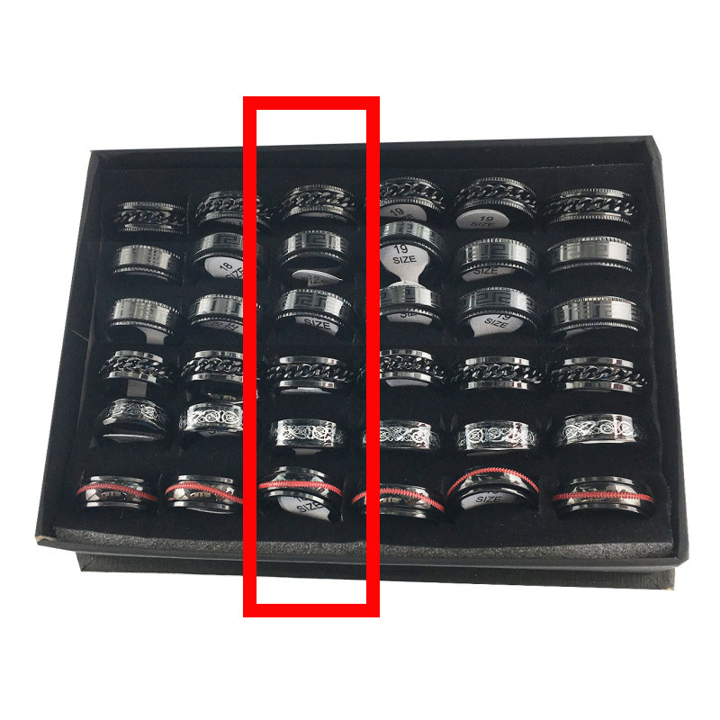 CURVA X6 ANILLOS NEGRO GIRATORIOS SURTIDOS 5 MODELOS ANILLO