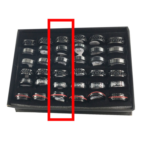 CURVA X6 ANILLOS NEGRO GIRATORIOS SURTIDOS 5 MODELOS ANILLO