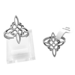 CURVA 6 ANILLOS 23MM GRANDE NUDO DE BRUJA CALADO ANILLO