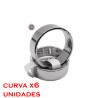 CURVA X6 UNIDADES PLANA 8MM ALIANZA GRUESA ANILLO