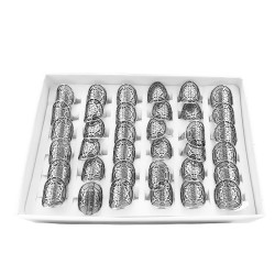 CURVA X6 UNIDADES METATRON FLOR DE LA VIDA ESTRELLA DE SEIS PUNTAS HEXAGRAMA CALADO ANILLO