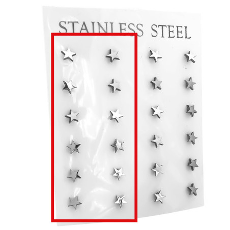 MEDIO BLISTER 3.5MM MINI ESTRELLA MINIATURA x6 PARES ACERO QUIRURGICO ARO