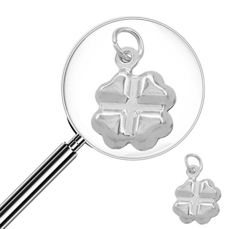 TREBOL FLOR DE CUADTRO PETALOS C/ ARGOLLITA MINI DIJE