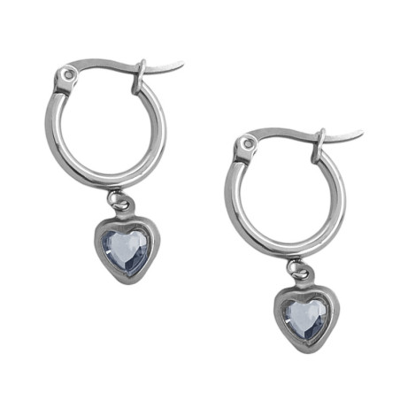 CRISTAL PLANO C/ BORDE CORAZON EN ARGOLLA 15MM ARO