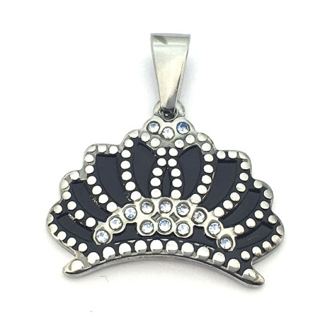 CORONA REDONDA C/ RESINA NEGRA DIJE