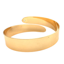 DORADO BRAZALETE LISO CINTA ANCHA C/ EXTREMOS OVALADOS ABIERTO FANTASIA FINA PREMIUM