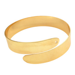 DORADO BRAZALETE LISO CINTA ANCHA C/ EXTREMOS OVALADOS ABIERTO FANTASIA FINA PREMIUM