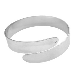 BRAZALETE LISO CINTA ANCHA C/ EXTREMOS OVALADOS ABIERTO FANTASIA FINA PREMIUM