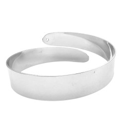 BRAZALETE LISO CINTA ANCHA C/ EXTREMOS OVALADOS ABIERTO FANTASIA FINA PREMIUM