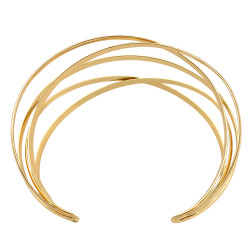 DORADO BRAZALETE CRUZADAS CINTA LISA BOMBE ABIERTO FANTASIA FINA PREMIUM