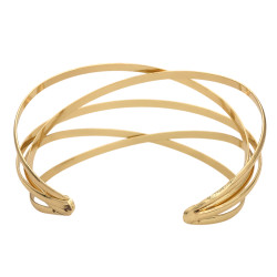 DORADO BRAZALETE CRUZADAS CINTA LISA BOMBE ABIERTO FANTASIA FINA PREMIUM