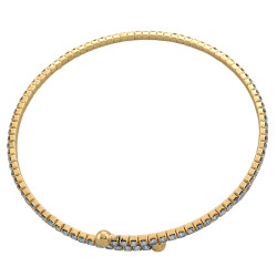 DORADO BRAZALETE A PURO STRASS ABIERTO FANTASIA FINA PREMIUM