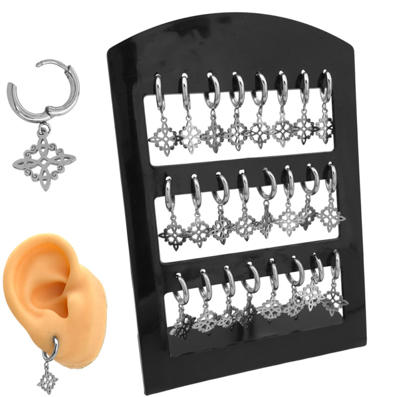 BLISTER X12 PARES BISAGRA 12MM C/ NUDO DE BRUJA CALADO ARO