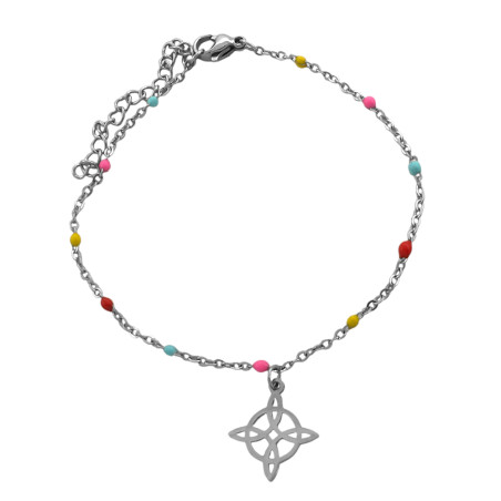 COLORES Y NUDO DE BRUJA CALADO 19+5CM PULSERA