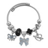 TIPO PANDORA MOÑOS CORAZON Y NEGRO ESCLAVA PULSERA