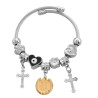 TIPO PANDORA CRUCES SAN BENITO DORADO Y NEGRO ESCLAVA PULSERA